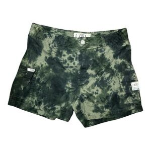 Bongo - EC - Green Cargo Tie-Dye Shorts with Relaxed Fit